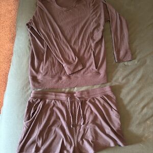 Tommy John Women's Ribbed Pajama Set in Gray